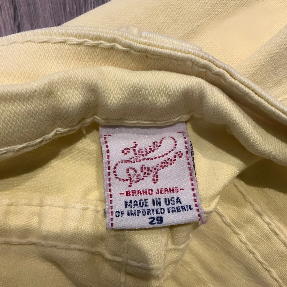 True Religion Joey "Disco" Yellow Twisted Inseam Jeans - Size 29 Y2k - Picture 8 of 9